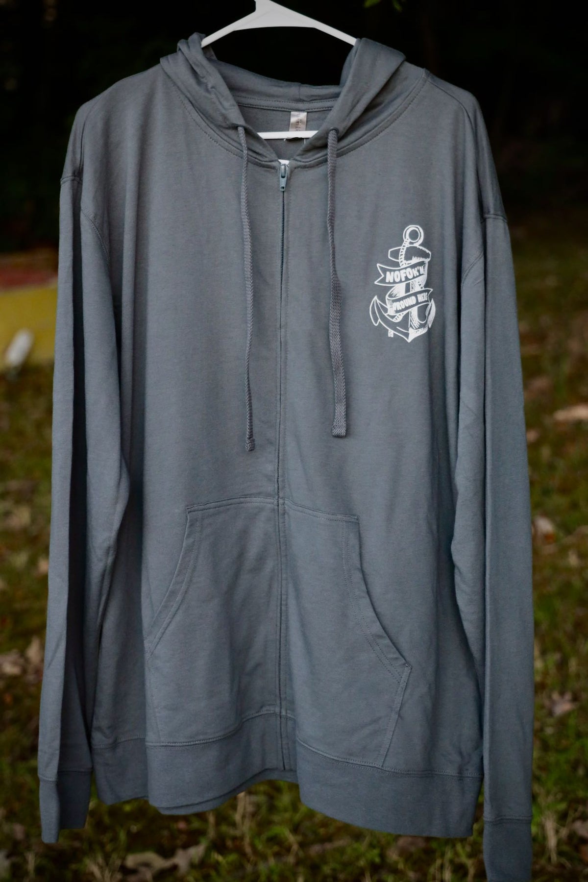 NOFOk'n AROUND HERE "Anchor Design" Zip-Up Hoodie