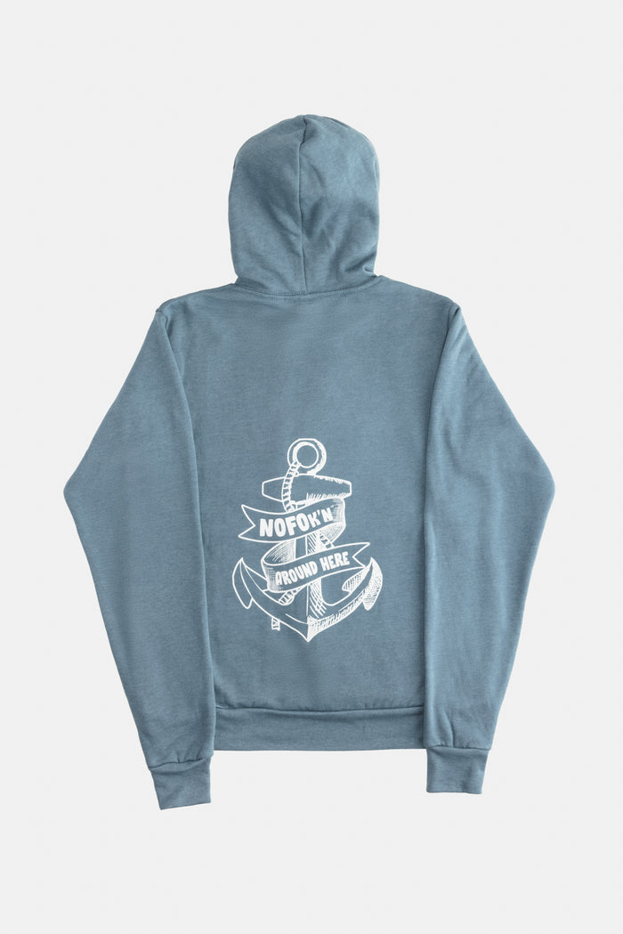 NOFOk'n AROUND HERE Anchor Design Pullover Hoodie