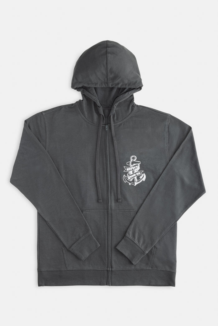 NOFOk'n AROUND HERE "Anchor Design" Zip-Up Hoodie