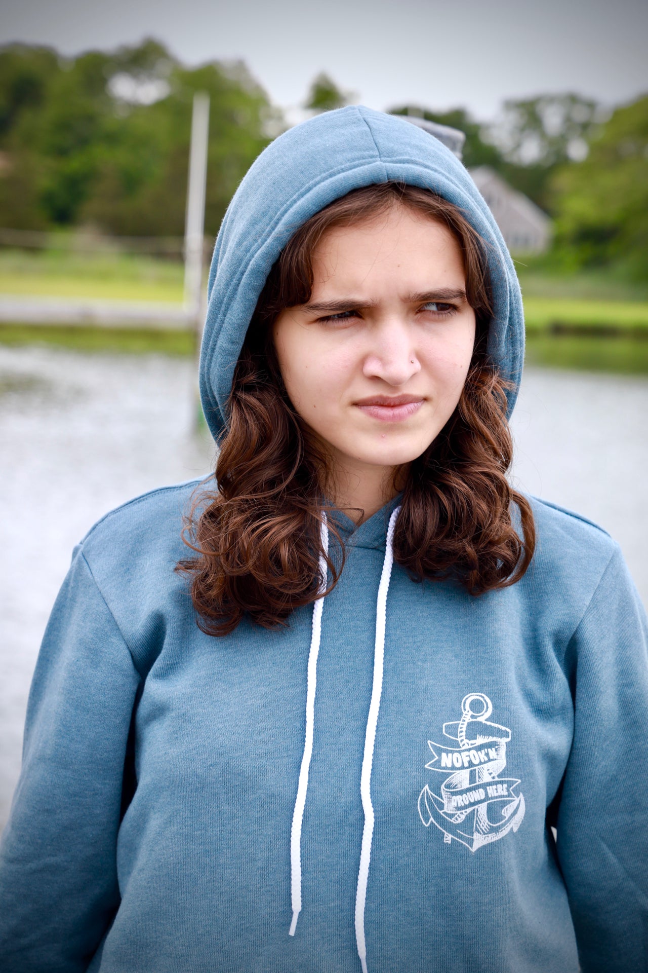 Anchor blue cheap hoodie